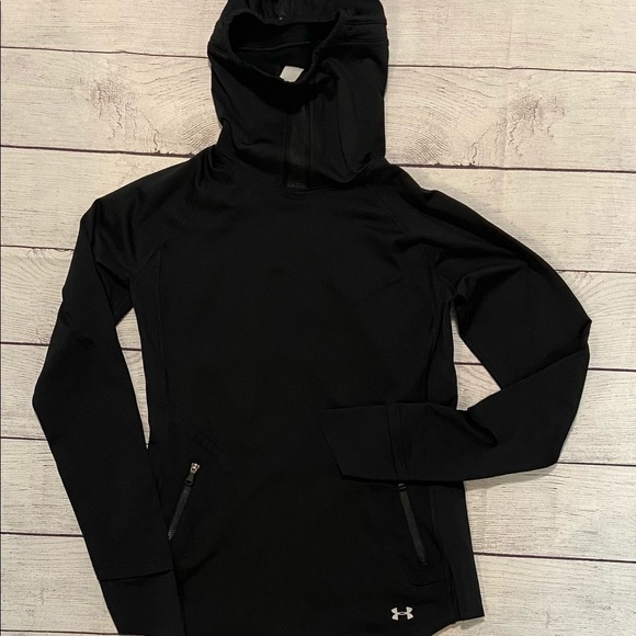 Under Armour Cold Gear Running Hoodie with Adjustable Hood Gater XS Pockets - Picture 1 of 12